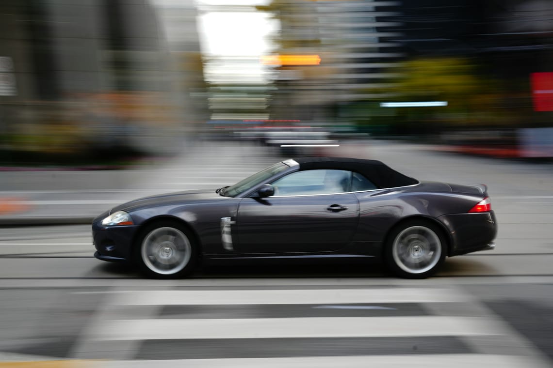 Speeding through the city